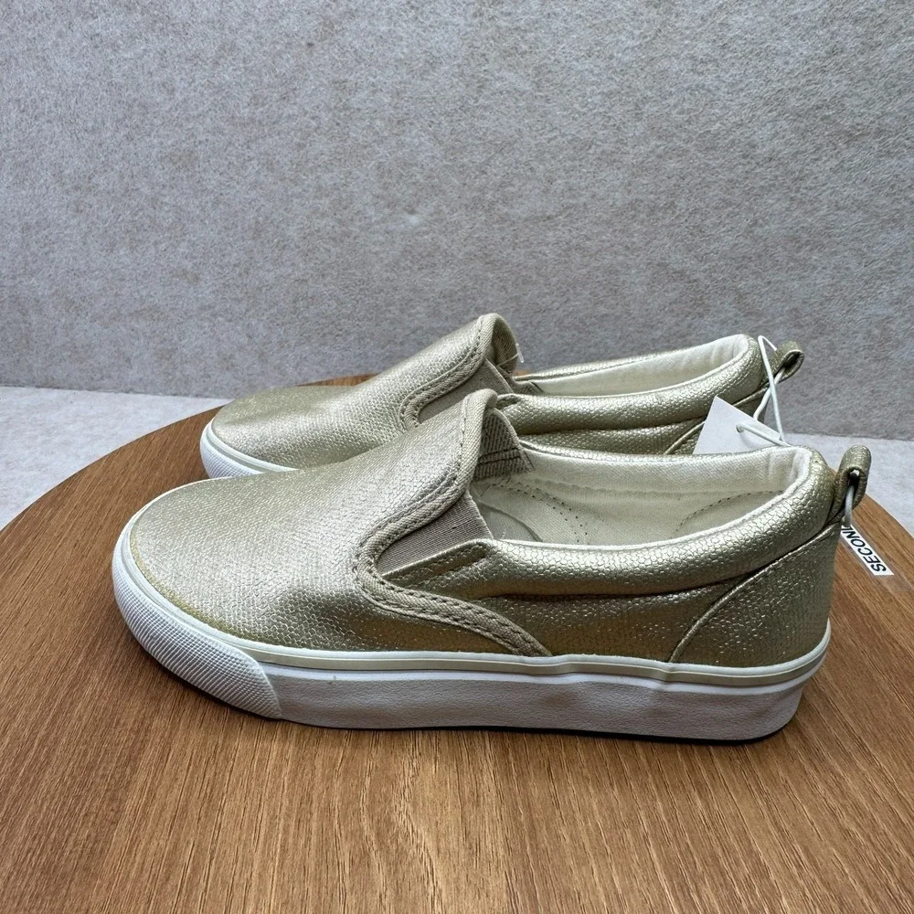 Old Navy Girls Gold Metallic Slip On Sneakers Shoes Size 11 Casual Everyday‎ NWT